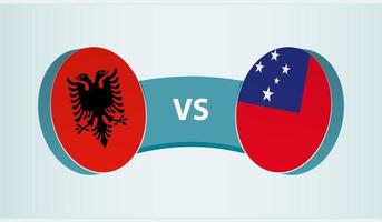 Albania versus samoa, equipo Deportes competencia concepto. vector