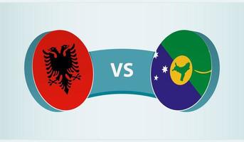Albania versus Navidad isla, equipo Deportes competencia concepto. vector