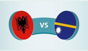 Albania versus nauru, equipo Deportes competencia concepto. vector