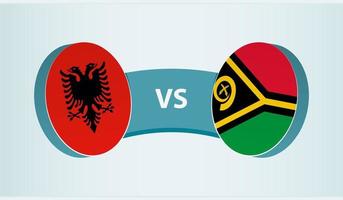 Albania versus vanuatu, equipo Deportes competencia concepto. vector