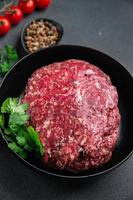 minced meat beef ground meat ready to cook healthy meal food snack on the table copy space food background rustic top view photo