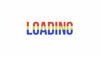 Colors changing loader animation. Yellow blue red. Text message 4K video footage on white background. Colorful loading progress indicator with alpha channel transparency for UI, UX web design