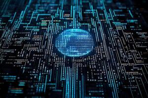 Binary code, digital cryptocurrency background. photo