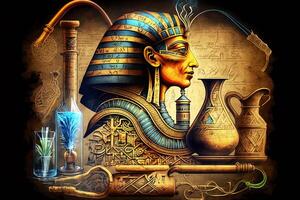 The art of ancient Egypt, paintings, frescoes. photo