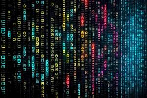 Binary code, digital cryptocurrency background. photo