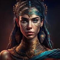 un egipcio mujer, reina cleopatra. historia de antiguo egipto.generativo ai foto