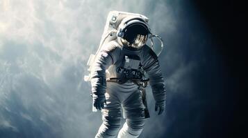 Space suits isolated on space background. . photo