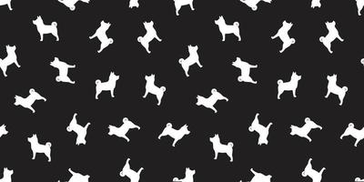 dog seamless pattern french bulldog vector pug dog breed isolated black wallpaper background doodle cartoon