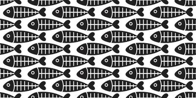 fish seamless pattern fish bone shark fin salmon isolated wallpaper background backdrop vector