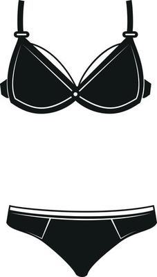 Black Silhouette Of Female Underwear