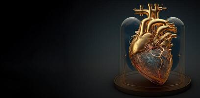 Artificial organ transplantation, heart. Modern medical technologies. . photo