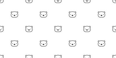 Bear seamless pattern vector polar bear panda head face isolated teddy background wallpaper
