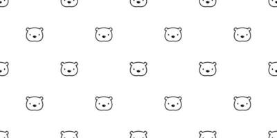 Bear seamless pattern vector polar bear panda head face isolated teddy background wallpaper