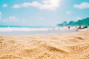 The landscape of beach, sea and sky in summer with . photo