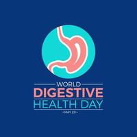 Vector illustration of world digestive health day on 29th may. Stomach health awareness campaign banner.