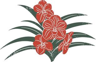 Orchid flower. Hand drawn vector illustration. Isolated on white background.