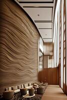 The interior of the hotel is made of wavy waves photo