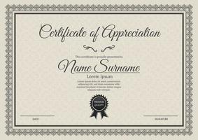 certificate template, with vintage border vector