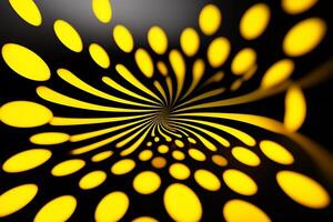 abstract yellow rays on black background. 3d rendering - illustration. photo