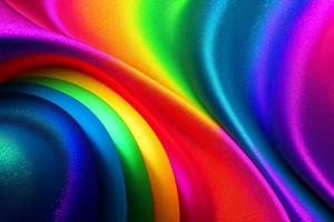 3d render, abstract background with wavy pattern, rainbow colors photo