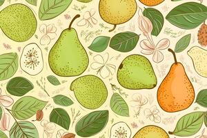 pear avocado and herbs fresh backgrounds pattern photo