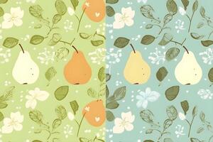 pear avocado and herbs fresh backgrounds pattern photo