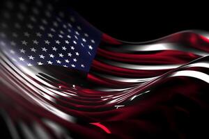 usa flag in futuristic, 3d, retro, fractal, oil painting, paper cut style, abstract, interior home design photo