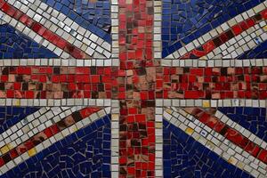 British flag in different designs, retro, futuristic, mosaic, abstract, cosmic, paper cut, Acrylic Pouring Swipe. Flag on farce and space cosmos photo