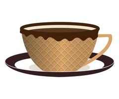 vector gofre taza para té con platillo