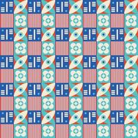 Colorful neo geometric pattern. Neo Geometric Seamless Period. Grid with color geometrical shapes. Modern abstract background vector