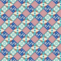 Colorful neo geometric pattern. Neo Geometric Seamless Period. Grid with color geometrical shapes. Modern abstract background vector