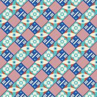 Colorful neo geometric pattern. Neo Geometric Seamless Period. Grid with color geometrical shapes. Modern abstract background vector