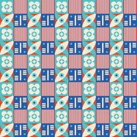 Colorful neo geometric pattern. Neo Geometric Seamless Period. Grid with color geometrical shapes. Modern abstract background vector