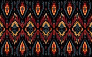 étnico resumen ikat modelo. sin costura modelo en tribal, gente bordado, mexicano estilo. azteca geométrico Arte ornamento diseño de impresión para alfombra, fondo de pantalla, ropa, envase, tela, cubrir, textil vector