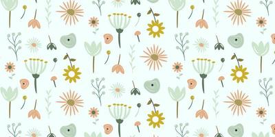 Premium collection floral pattern. Cute floral illlustration. Cute and funny design for toddlers with nature theme. Easy steps to change size and orientation. Find fill pattern on swatches vector