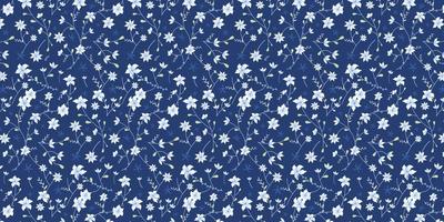 Premium floral pattern illustration. Abstract flower and leaf crowded style. flower moon on night background. Find fill pattern on swatches vector