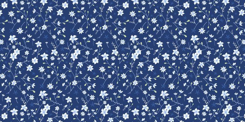 Premium floral pattern illustration. Abstract flower and leaf crowded style. flower moon on night background. Find fill pattern on swatches
