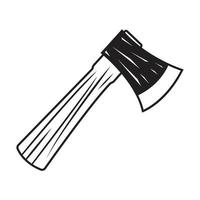 Wooden handle ax drawing. vector