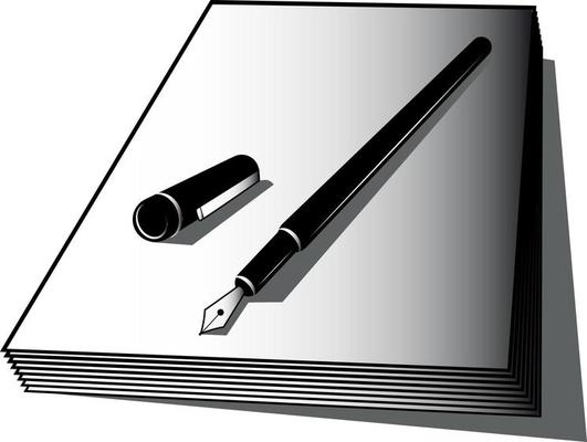 Vector Image Of A Fountain Pen And A Book