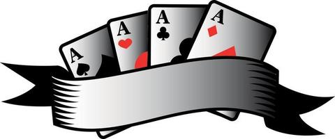 Vector Image Of Four Aces And A Ribbon