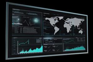 Big datat analysis. Infographic on the screen. photo