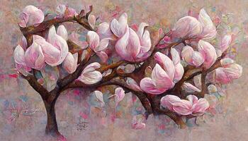 Nice background with cherry blossoms. photo