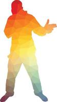 Colored Silhouette Of A Singer vector