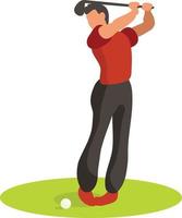 imagen de un hombre jugando golf vector