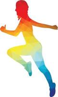 Silhouette Of A Person Doing Aerobic Training vector