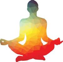 Colored Silhouette Of A Man In Lotus Pose vector