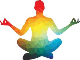 de colores silueta de loto posición en yoga vector