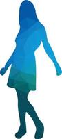 Silhouette Of A Woman, Blue Color vector