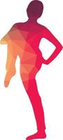 Colored Silhouette Of A Woman Doing Aerobic Exercise vector