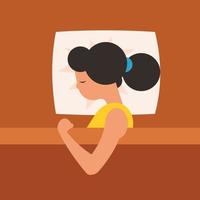 Illustration Of A Girl Sleeping In A Bed vector